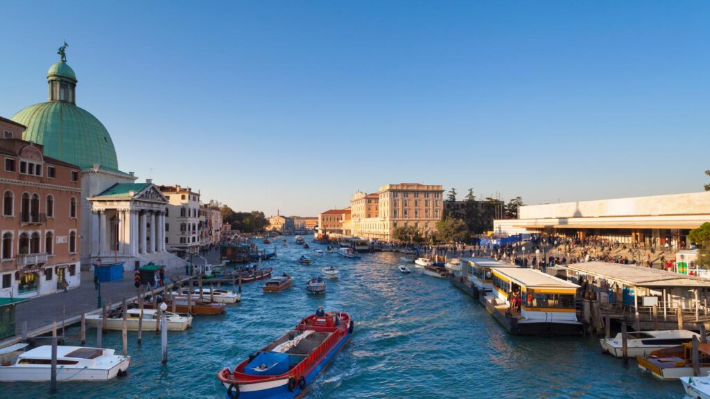 Venice Santa Lucia train station on the grand canal